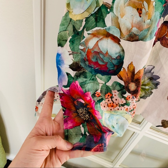 Johnny Was Workshop Linen Floral Shift Dress - Picture 7 of 9